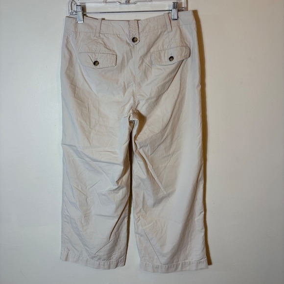 Talbots Heritage Beige Crop Wide Leg‎ Pants Women's Size 6 Casual Comfy - Picture 5 of 9